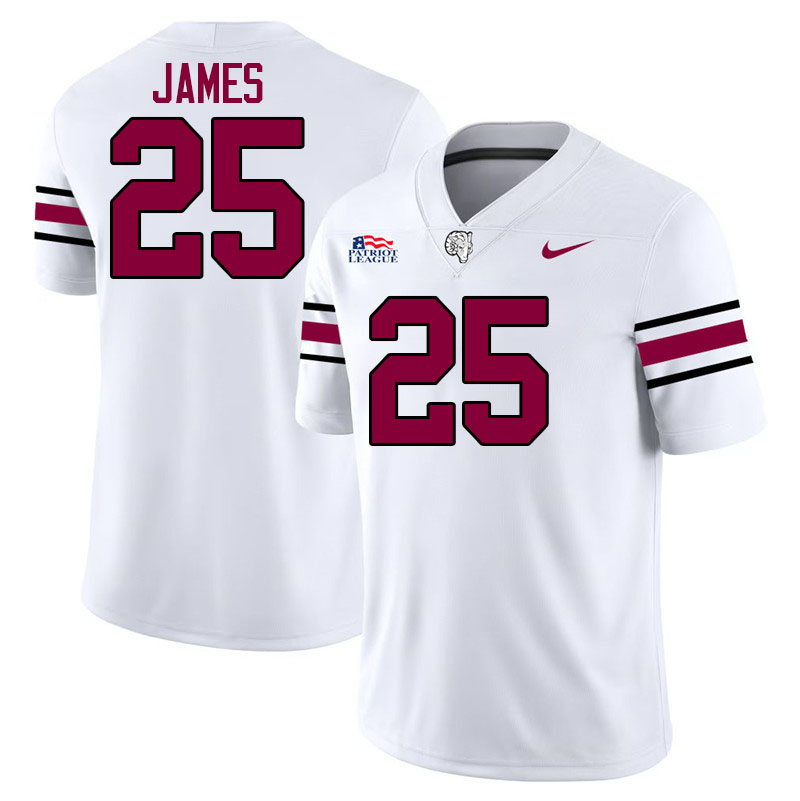Fordham Rams #25 Jamell James College Football Jerseys,Uniforms-White